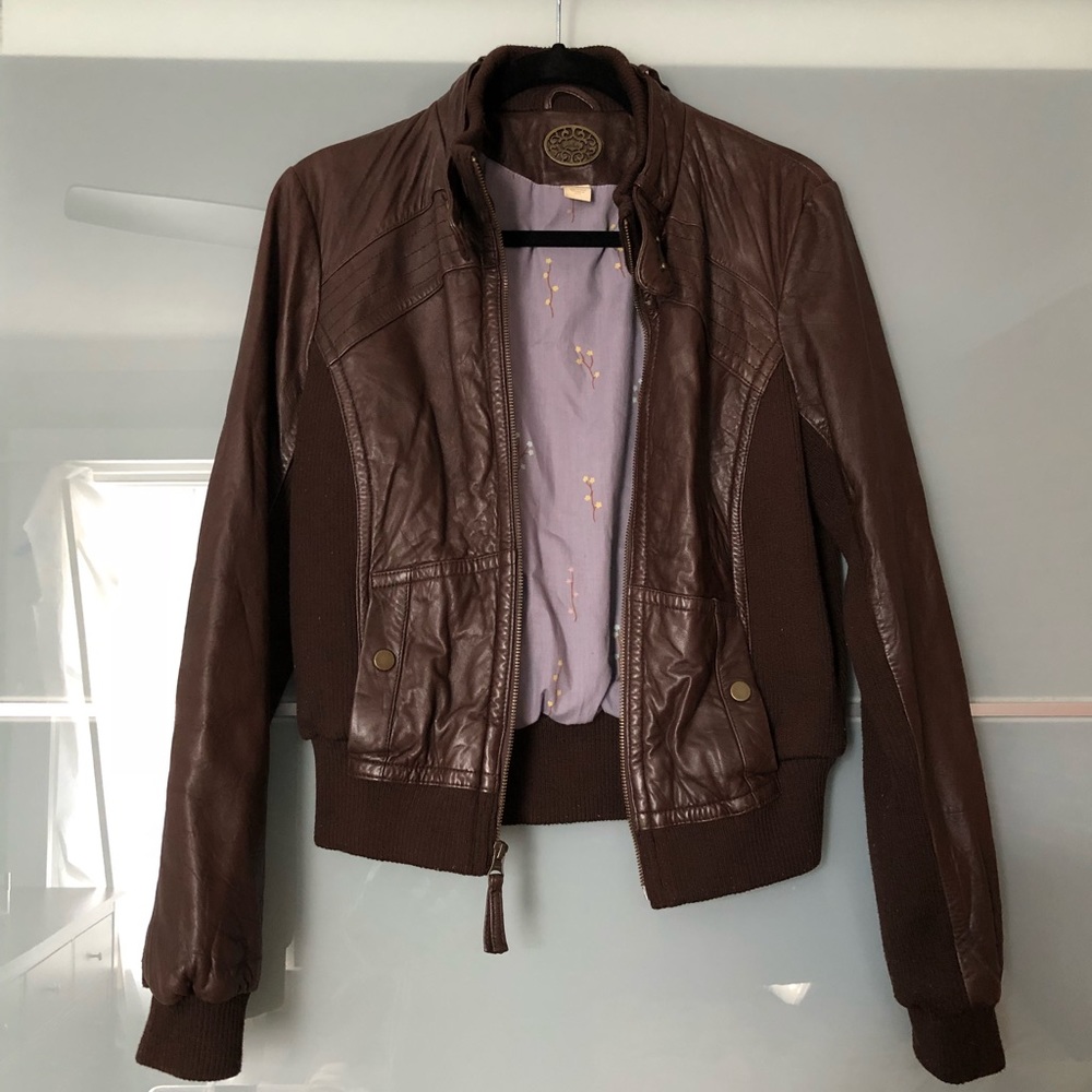 Idra x Anthropologie Leather Moto Jacket — Size S